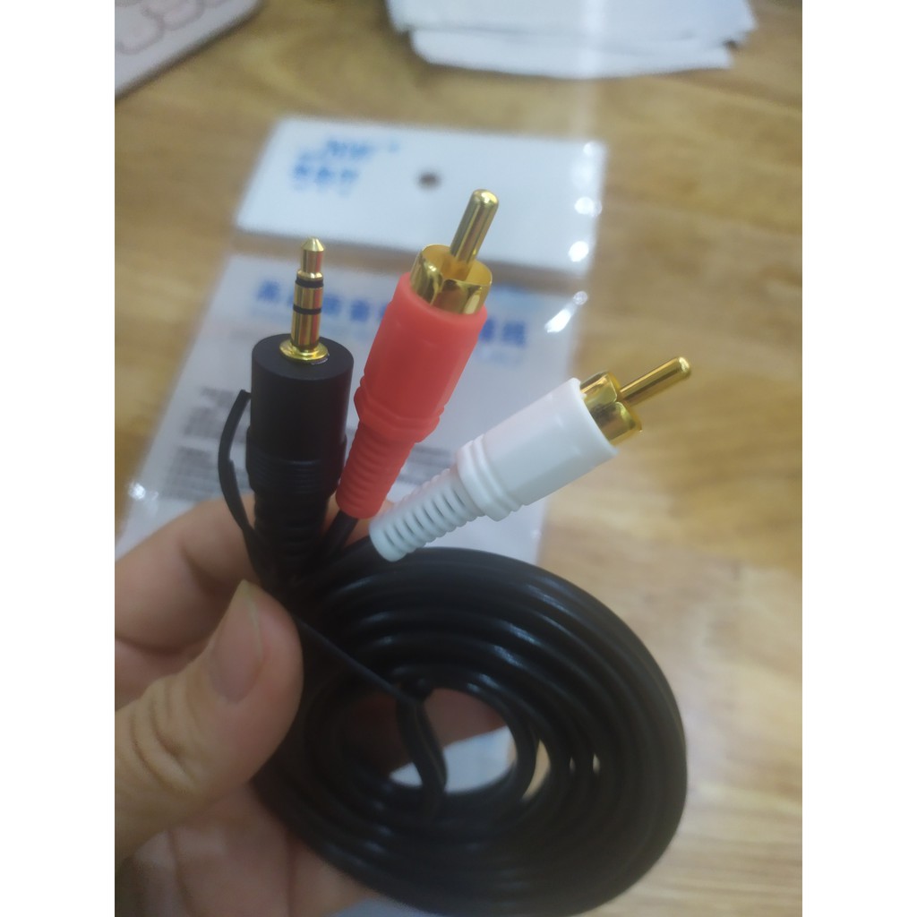 Dây Cáp Audio 1 Đầu 3.5 Đực Sang 2 Đầu RCA Hoa Sen