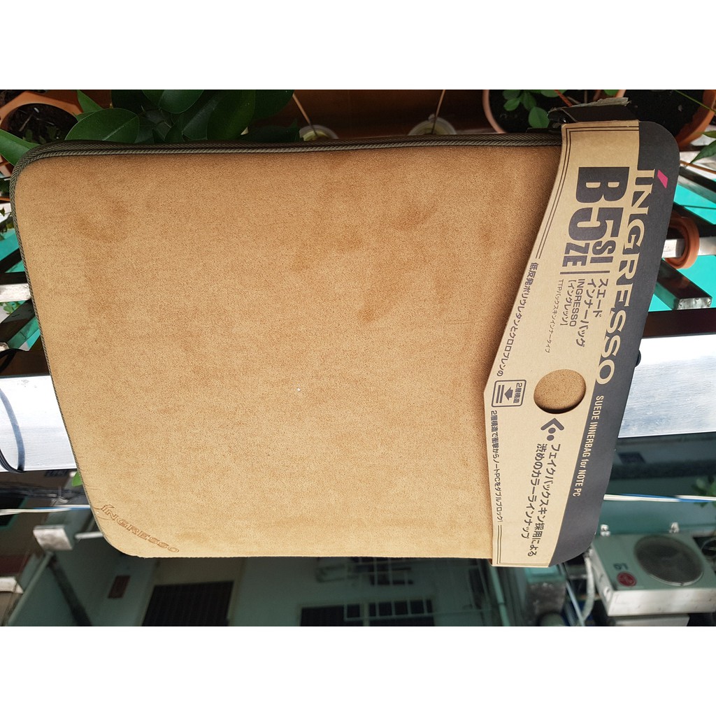 Túi chống sốc laptop  hàng xuất Nhật da lộn Ingresso
