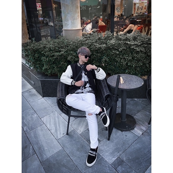 (FREESHIP) ÁO KHOÁC BOMBER MIKENBEAR VẢI DẠ SC 3 LỚP DÀY DẶN