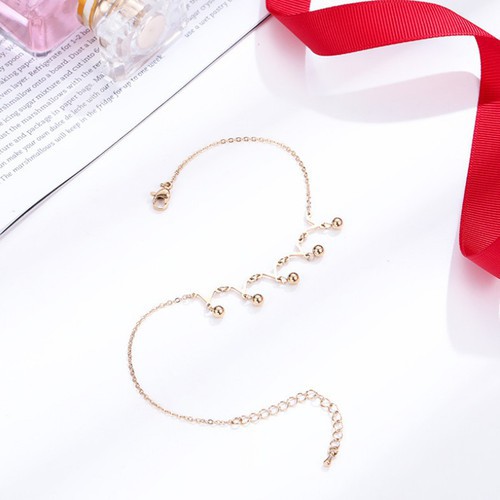 Lắc Chân 5 Chuông Chữ V Titan Ko Đen TT 3082