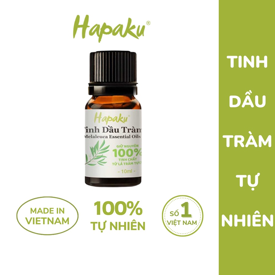 Tinh Dầu Tràm Nguyên Chất Hapaku 10ml, Phòng Ngừa Cảm, Xoa Bóp Giảm Đau Mỏi Xương Khớp