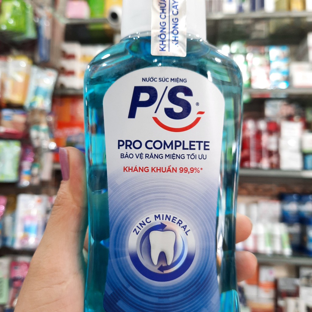Nước súc miệng P/S Pro-complete kháng khuẩn 99.9% chai 300ml