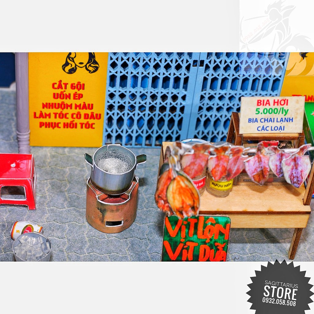 Mô Hình Lắp Ráp " Quán Nhậu Lề Đường " Sài Gòn Xưa - AD04