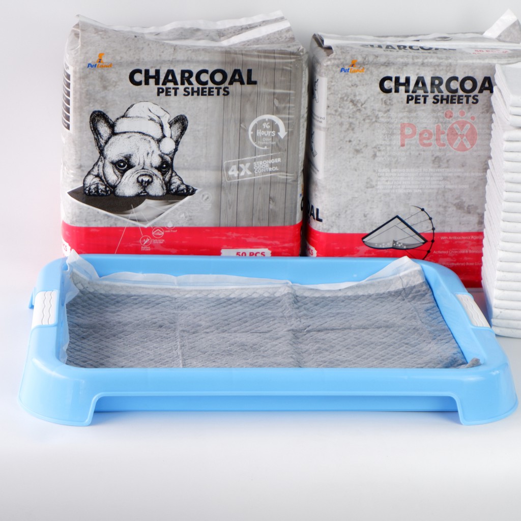 Miếng tã lót chuồng Charcoal cho khay vệ sinh, lồng sàn xe cho chó mèo, thú cưng siêu thấm hút (bán lẻ từng tấm) PetX