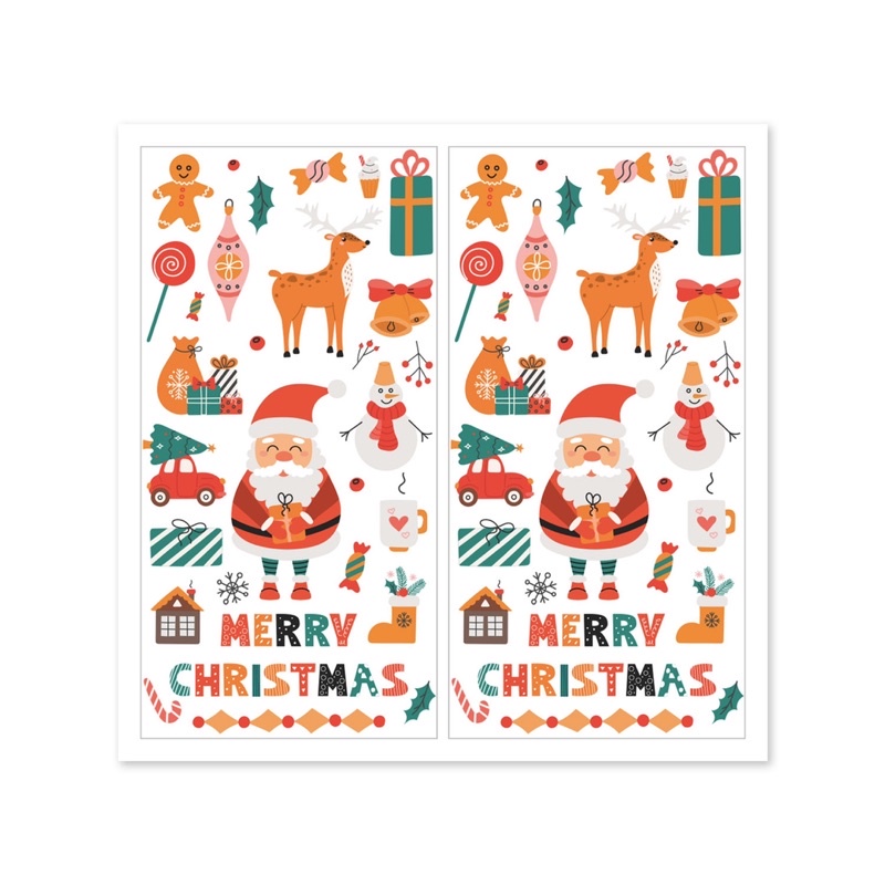 Set 2 tem niêm phong hộp quà, túi quà Noel size 5 x 10 cm