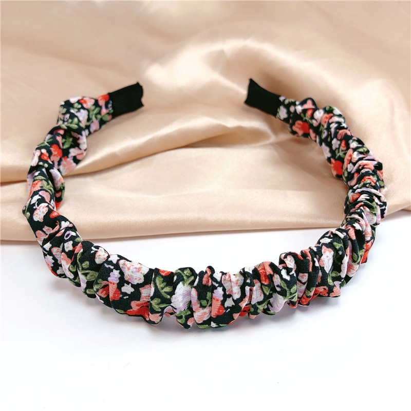 Băng đô cài tóc in họa tiết hoa phong cách Hàn Quốc cổ điển