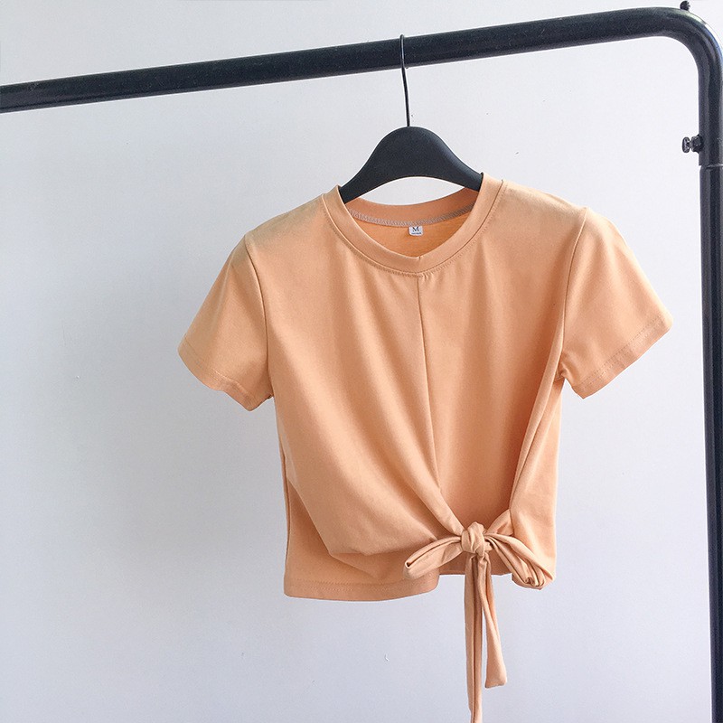 Áo croptop Ami buộc nơ eo hottrend siêu xinh phong cách Hàn Quốc CR02