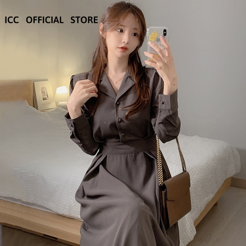 [ORDER] Váy voan thanh lịch dáng dài xếp ly ICCICC1992 VD057