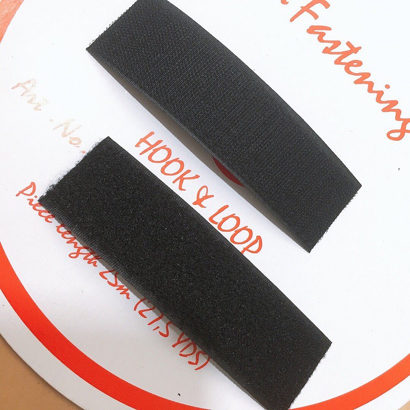 [Chỉ tặng không bán] Băng dính gai (dây khóa Velcro) 2 MẶT dùng trong may mặc cắt sẵn SIZE 4cm x 13cm màu ĐEN