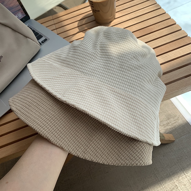 Mũ Bucket Nhung Màu Đen Che Mặt Thời Trang Thu Đông Dành Cho Nữ