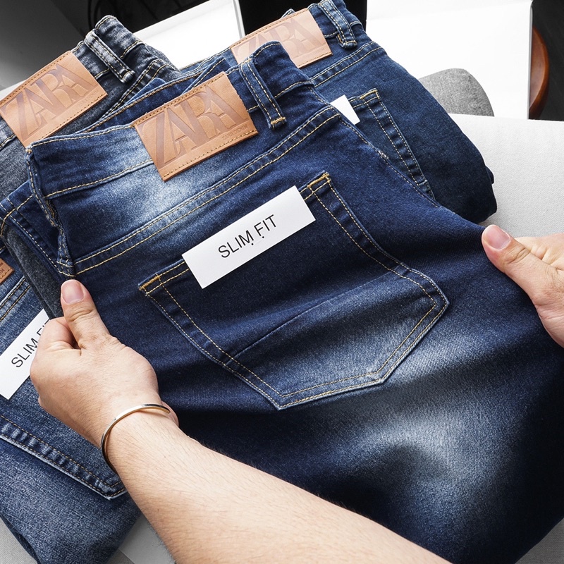 Quần jean xanh nam xuất xịn ống ôm skinny | BigBuy360 - bigbuy360.vn