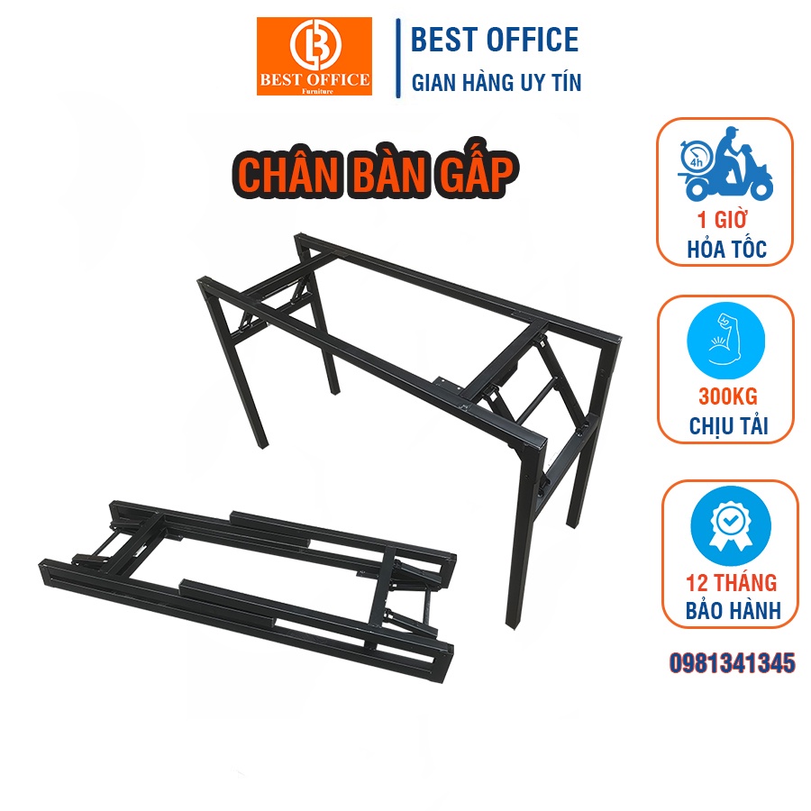 Chân bàn gấp sơn tĩnh điện - Lắp cho bàn 1m2, 1m, 0,8m