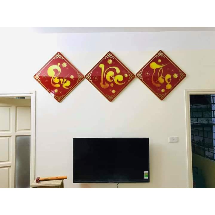 TRANH TRÁNG GƯƠNG 5D CAO CẤP- Bộ 3 tranh Phúc- Lộc Thọ treo phòng khách, bàn thờ, cầu thang- giá tận xưởng, siêu rẻ