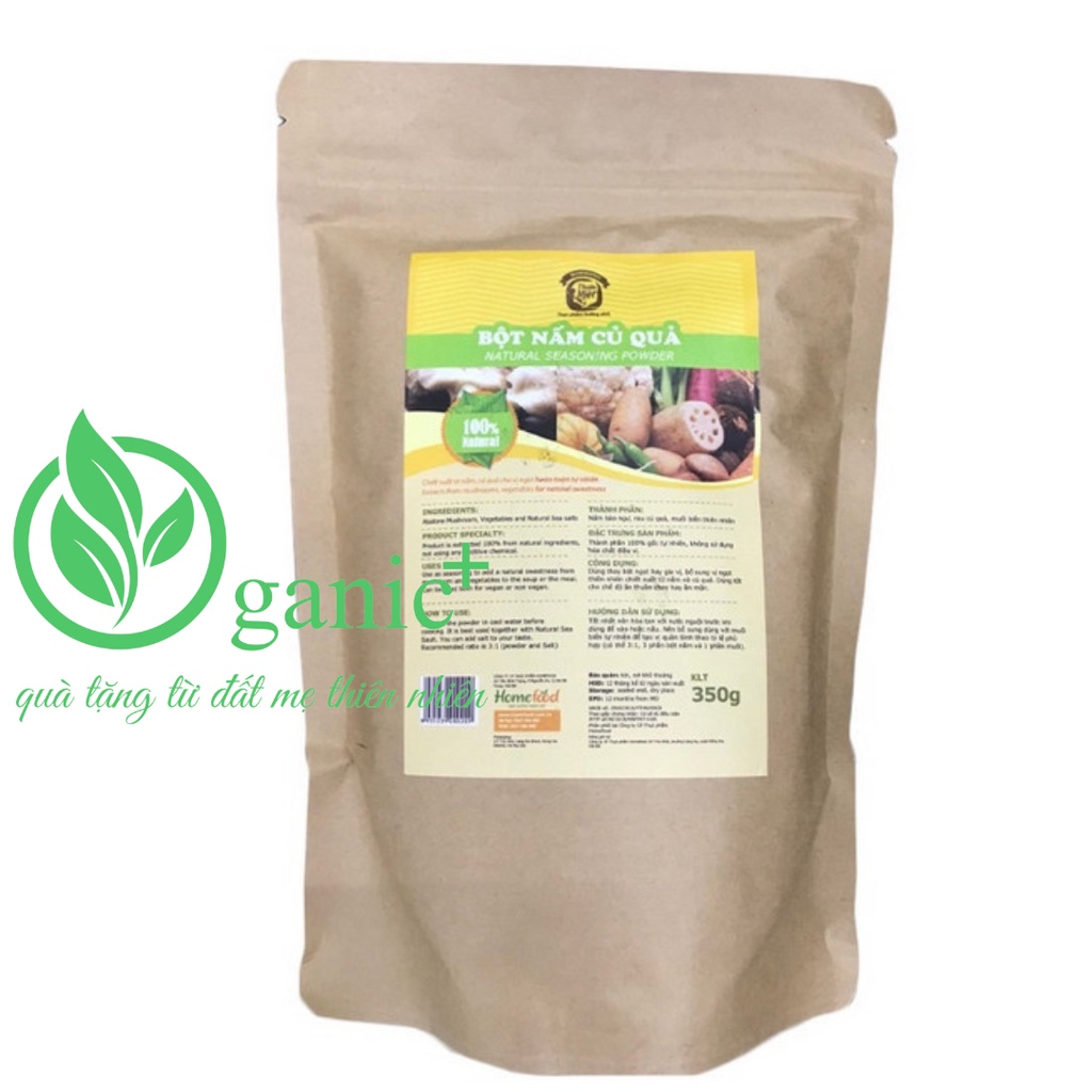 Bột nêm nấm củ quả, hạt nêm nấm rau củ Homefood vị ngọt tự nhiên dùng chay, thực dưỡng, eatclean