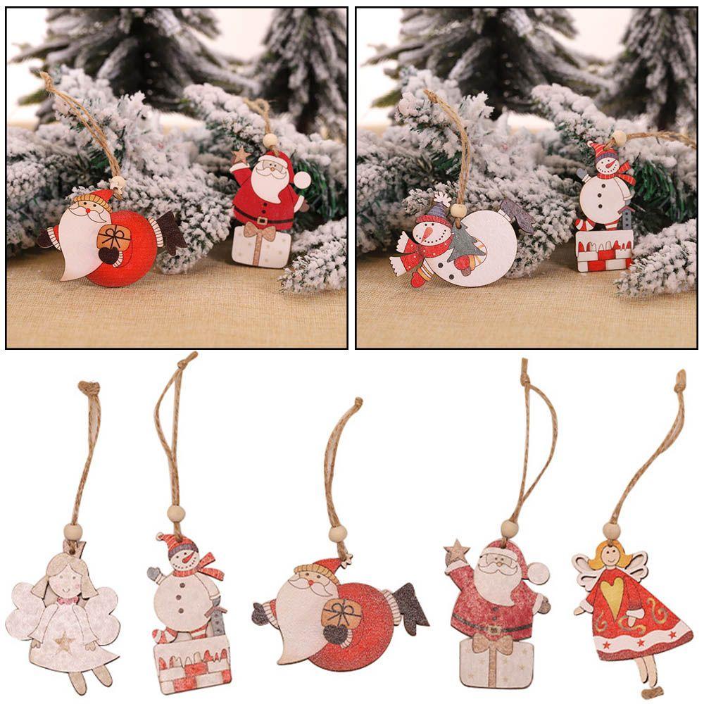 GOGOUP Set 2 Phụ Kiện Treo Trang Trí Giáng Sinh Hình Thiên Thần / Ông Già Noel