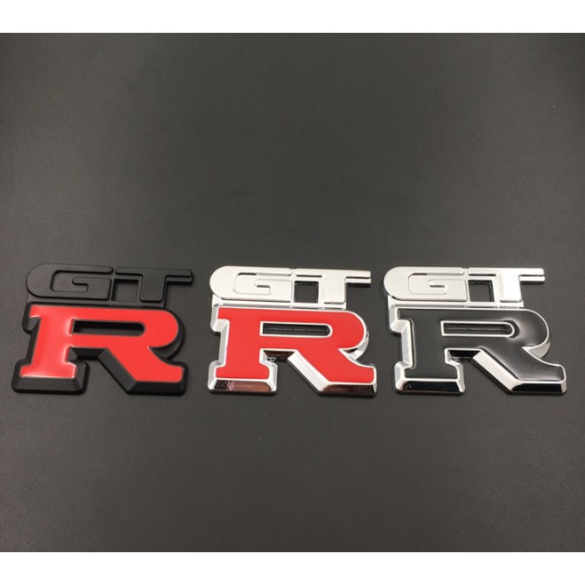 Tem dán xe hơi kim loại nguyên chất 3D Tem nhãn xe cá nhân sửa đổi GTR dán nhãn xe kim loại GTR tiêu chuẩn xe hơi