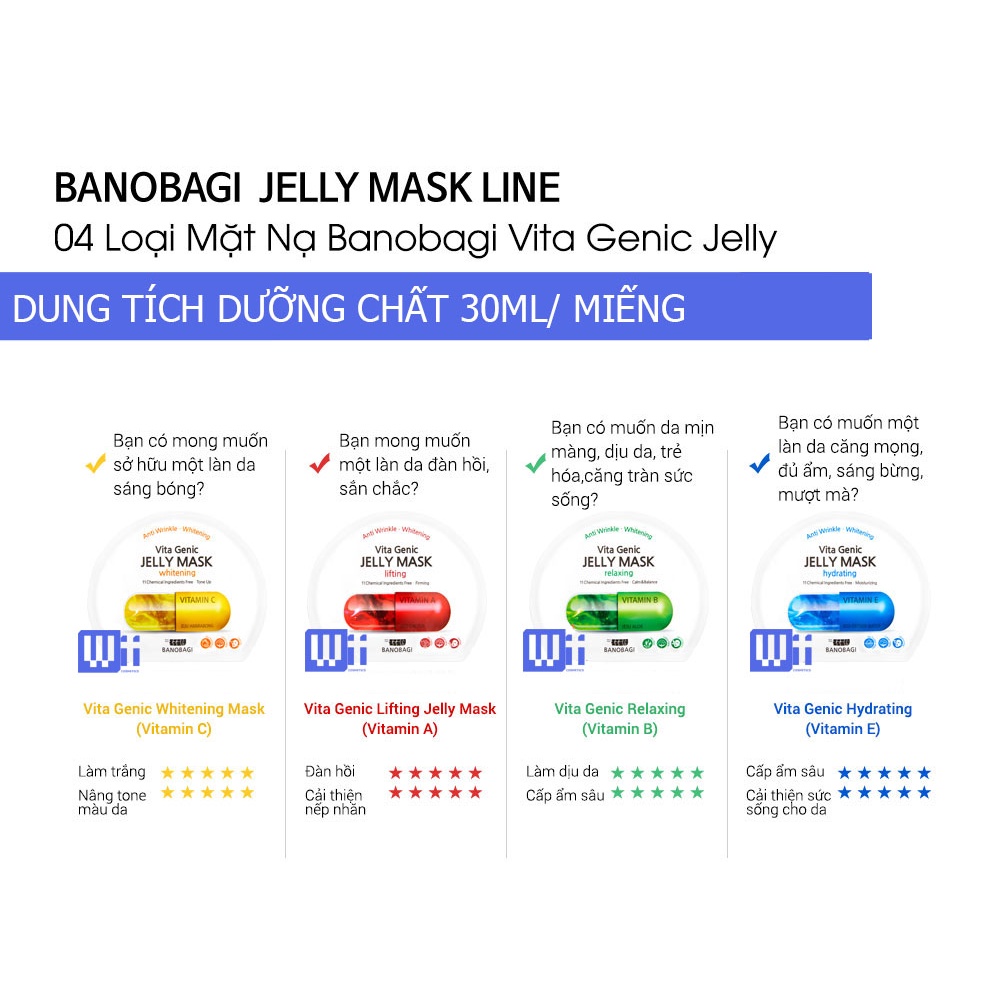 (Chính hãng) Mặt nạ Vita Genic Banobagi Jelly Mask Hàn Quốc mẫu mới