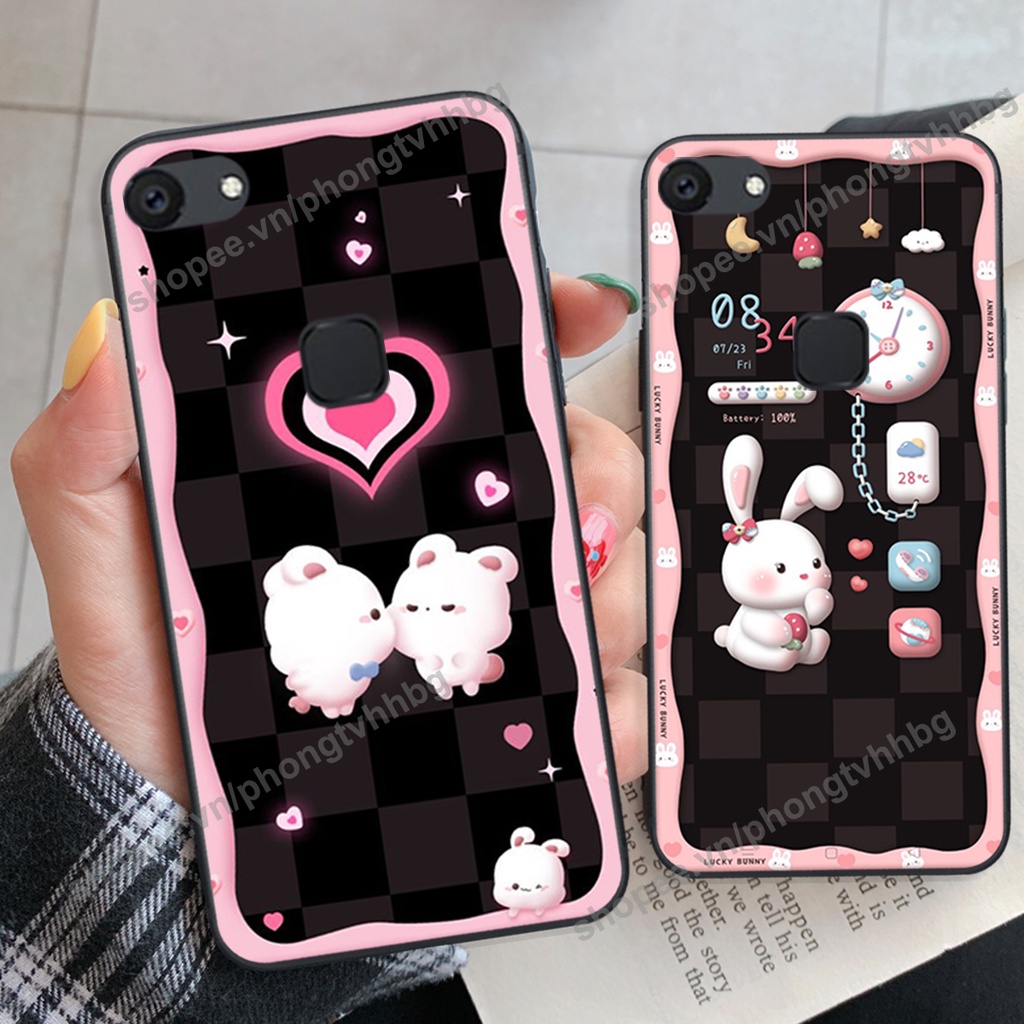 Ốp lưng Vivo V7 / V7 Plus / V7+ gấu,thỏ trắng , đồng hồ dễ thương cute cực đẹp