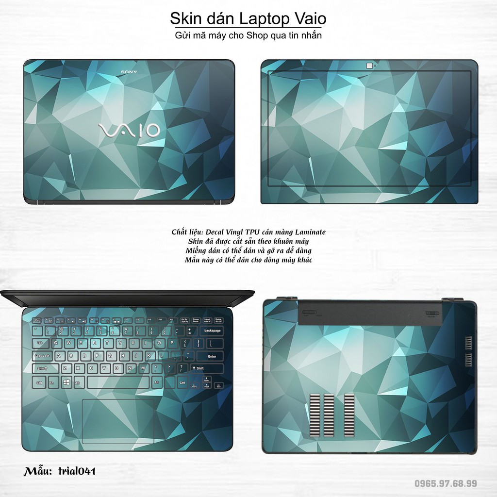 Skin dán Laptop Sony Vaio in hình Đa giác nhiều mẫu 7 (inbox mã máy cho Shop)