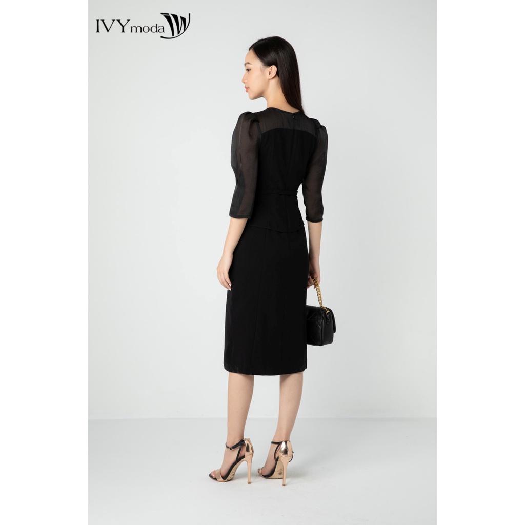 Đầm đen 2 lớp IVY moda MS 48M6945