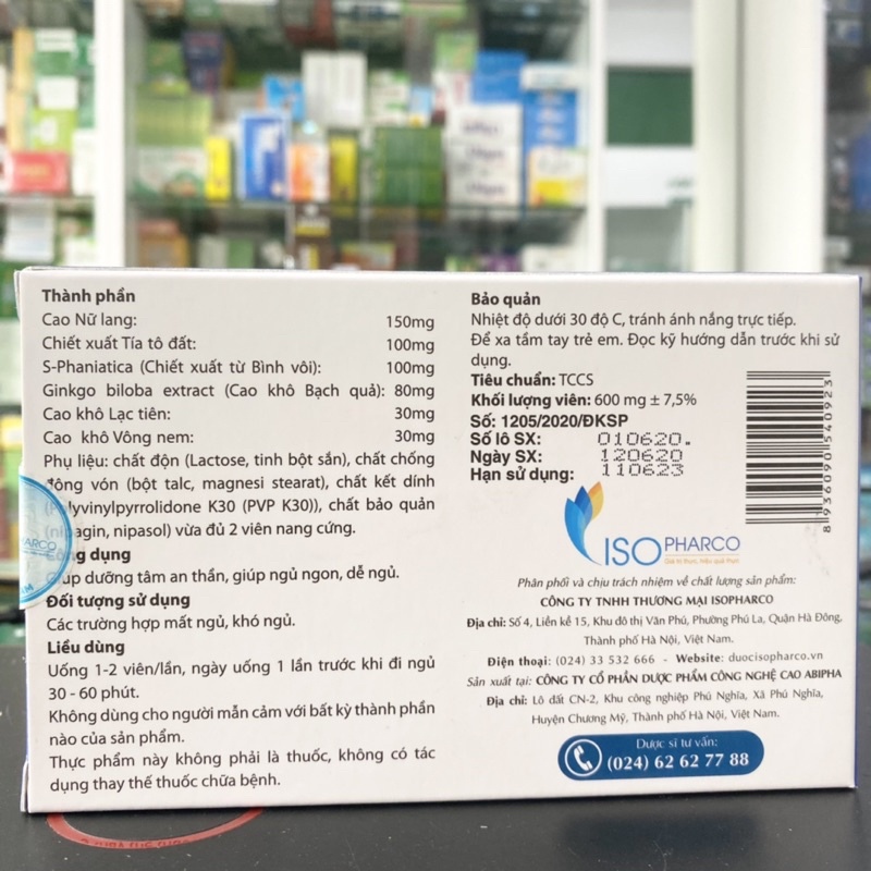 Viên uống Định Giấc Isopharco - Hỗ trợ dưỡng tâm an thần, giúp ngủ ngon