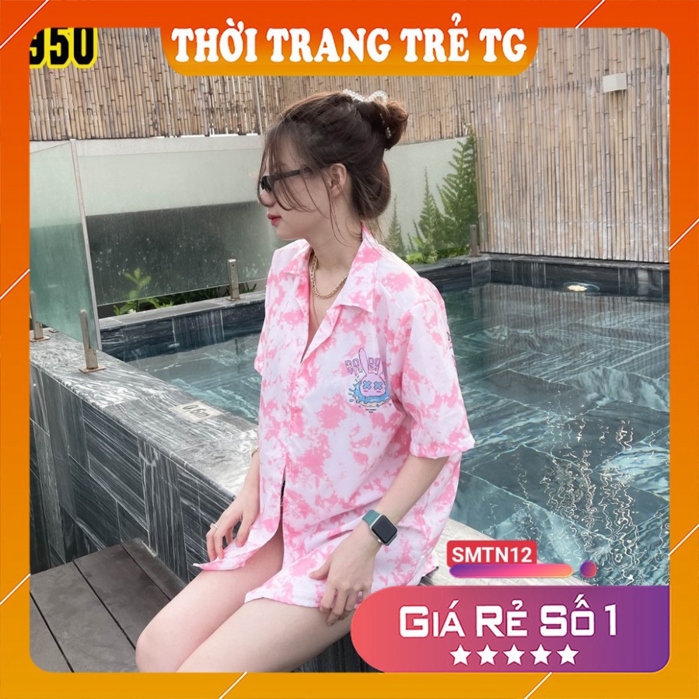 Áo sơ mi tay ngắn 𝑭𝒓𝒆𝒆𝒔𝒉𝒊𝒑 Áo sơ mi Unisex SMTN08 3D Form Rộng, Tay Lỡ Unisex