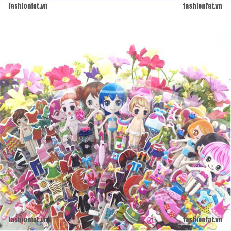 [Iron] 5 Sheets 3D Puffy Bubble Stickers Toys Dress up Girl Changing Clothes Kids Toys [VN]
