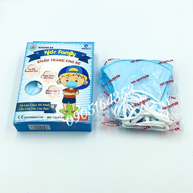 Khẩu trang trẻ em 3D Khánh An (10 cái)
