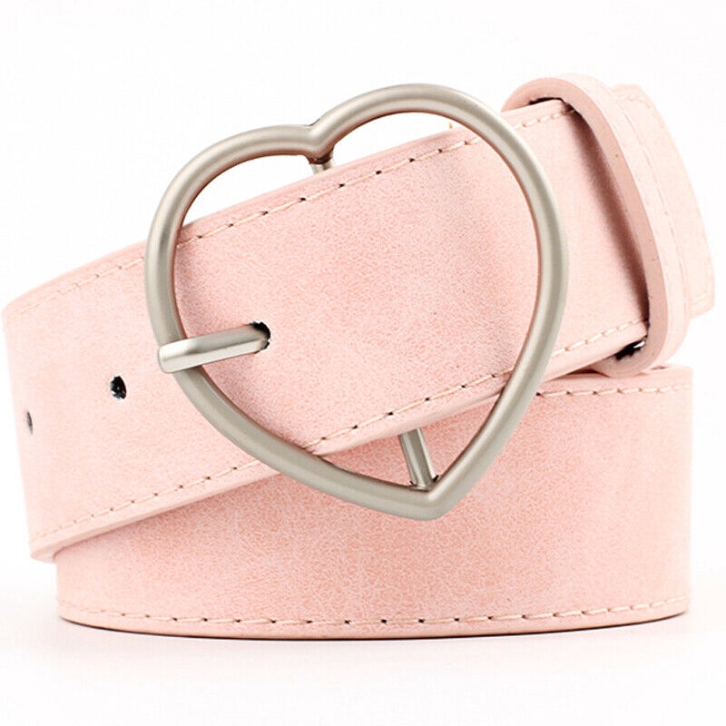 Thắt lưng giả da phối khóa hình trái tim thời trang vintage cá tính cho nữ