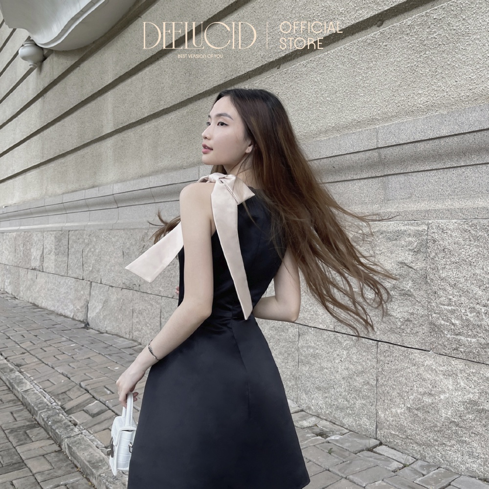 Váy Ngắn Đen Glamour Back Lucid Dáng Chữ A