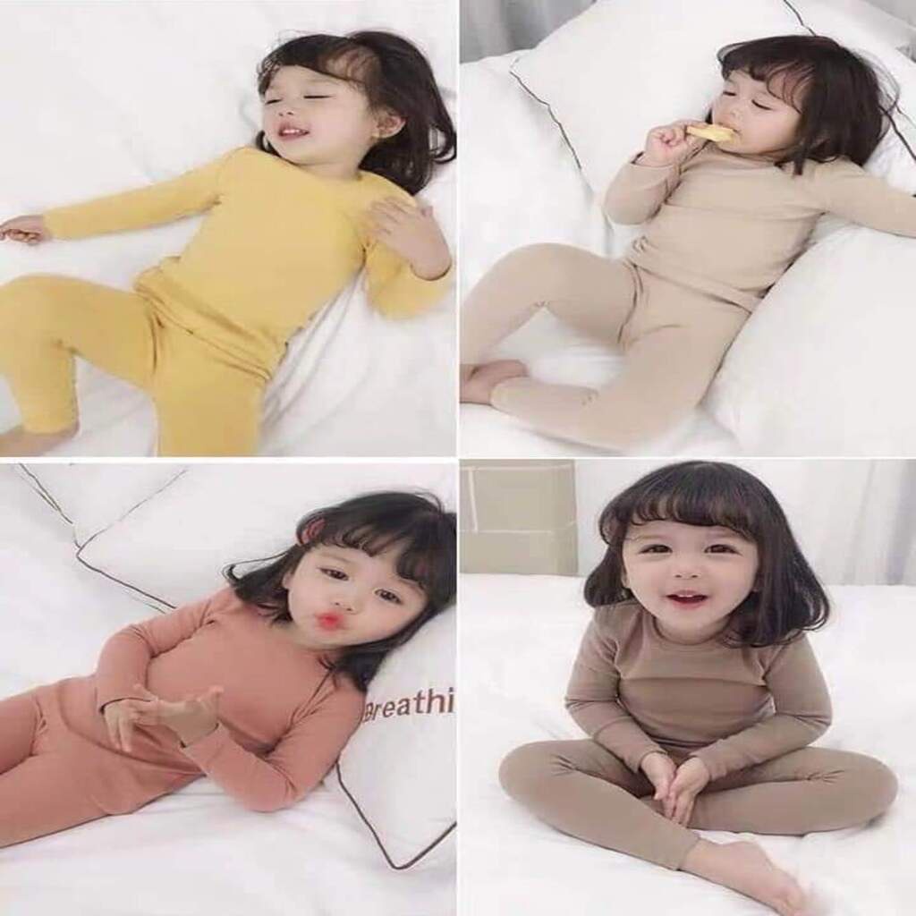 Bộ thu đông dài tay cho bé KANGMIN.Bộ Minky Mom Chất Cottong siêu mềm mịn co dãn 4 chiều thoáng mát cho bé từ 0-