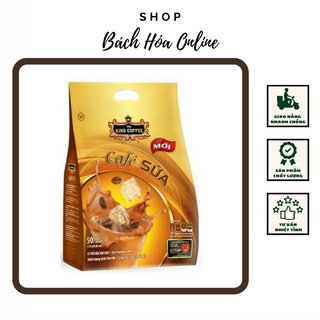Túi 50 gói cà phê sữa hòa tan 3in1 king coffee