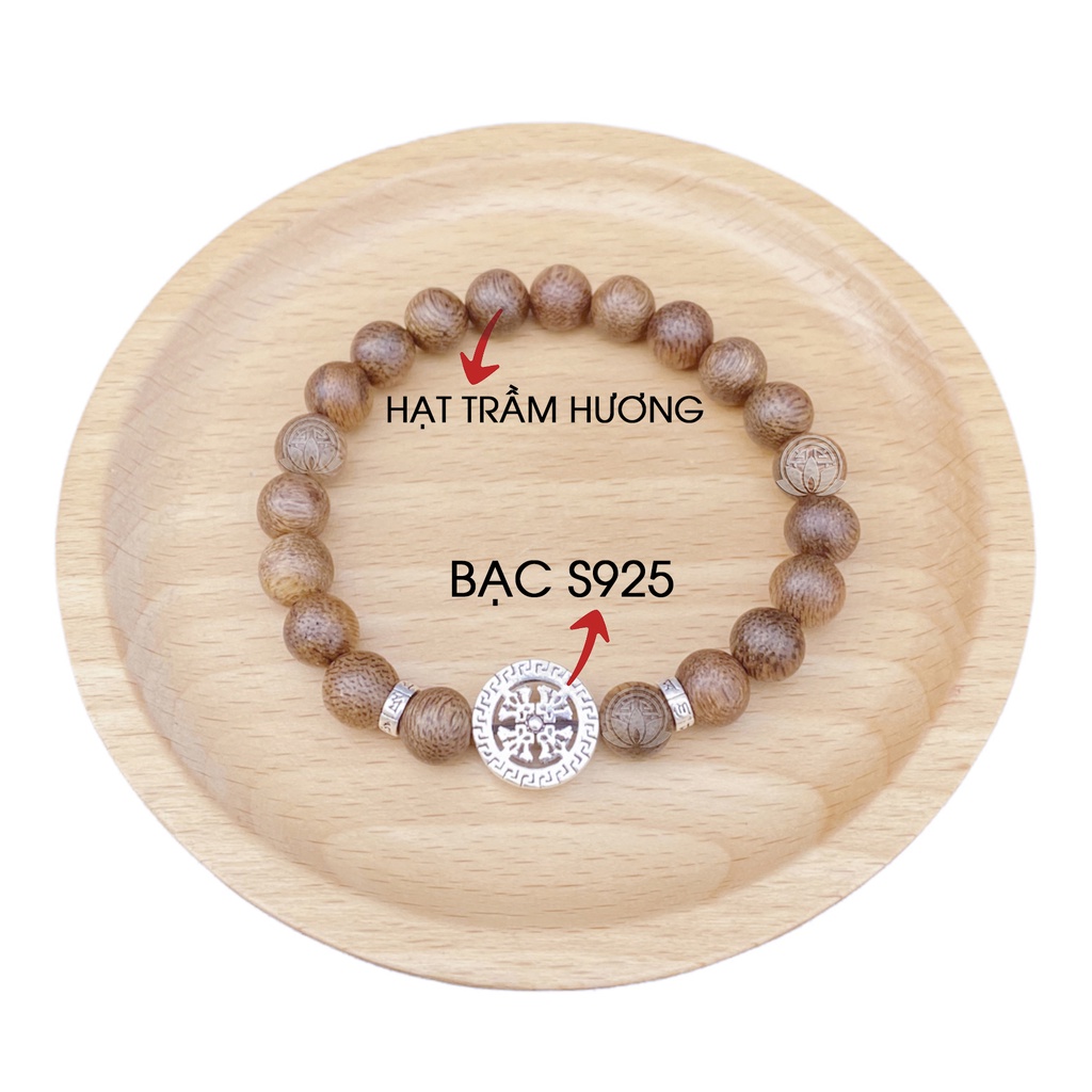Vòng tay bánh xe luân hồi trầm hương HÀ XÁ bình an, may mắn và tài lộc