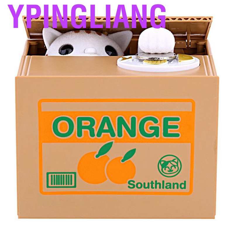 Hộp đựng đồng xu tiết kiệm an toàn tự động hình mèo trộm đồng xu cho bé