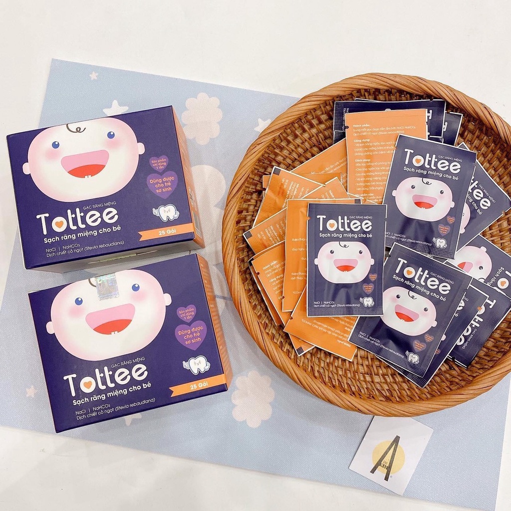 Gạc rơ lưỡi / răng miệng Tottee 30 gói/hộp
