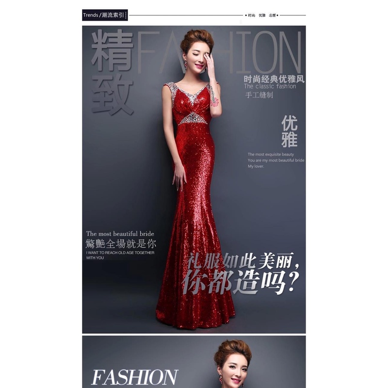 Đầm Cưới Đuôi Cá Đính Kim Sa Hai Dây Thiết Kế Mỏng Dáng Ôm Thời Trang Mới