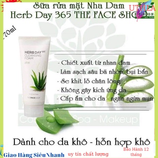 [Mẫu Mới] Sữa rửa mặt Herb Day 365 The Face Shop 170ml