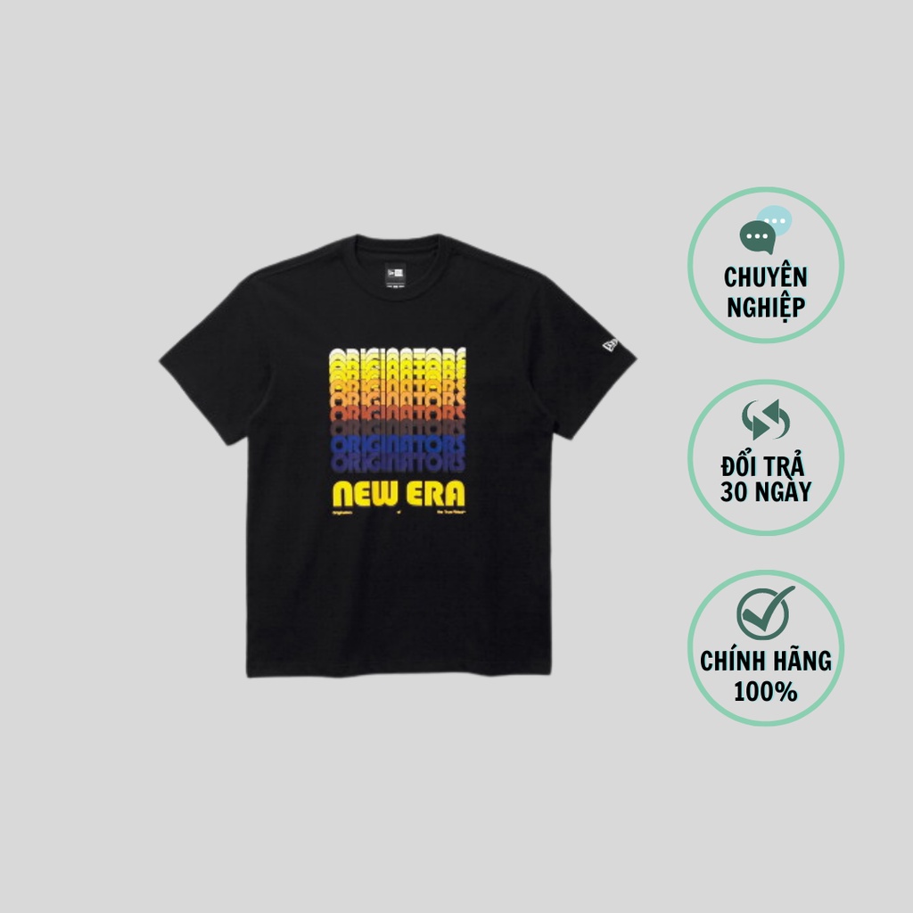 Áo thun New Era Black &quot;new era&quot; form unisex, màu đen, vải cotton dày dặn được dệt đặc biệt - NEVADA