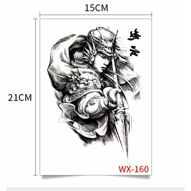 Hình xăm dán bắp kích thước 15x21cm
