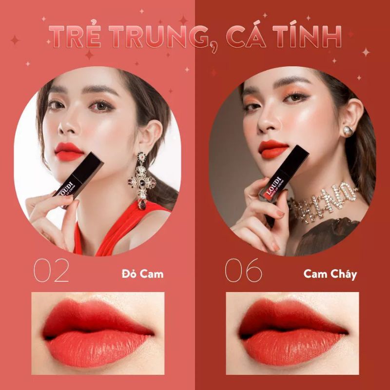 SON KEM LOUDI_ĐỎ LOUDI_SON 8 MÀU