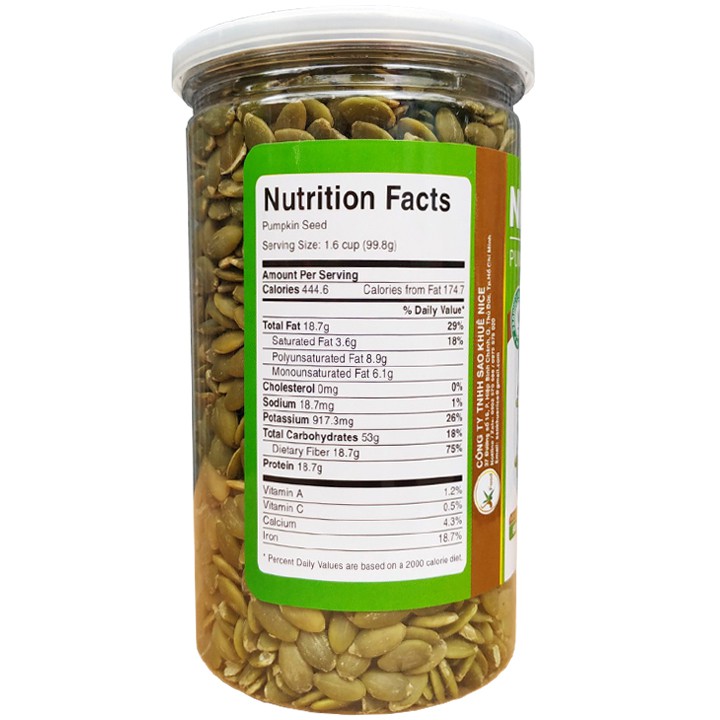 Nhân Hạt Bí Xanh Thơm Ngon Bổ Dưỡng Thương Hiệu SK FOOD - Hũ 500G