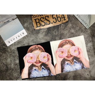 [Ảnh Thật Kèm Video] Áo Thun Đen/Trắng Donut Girl