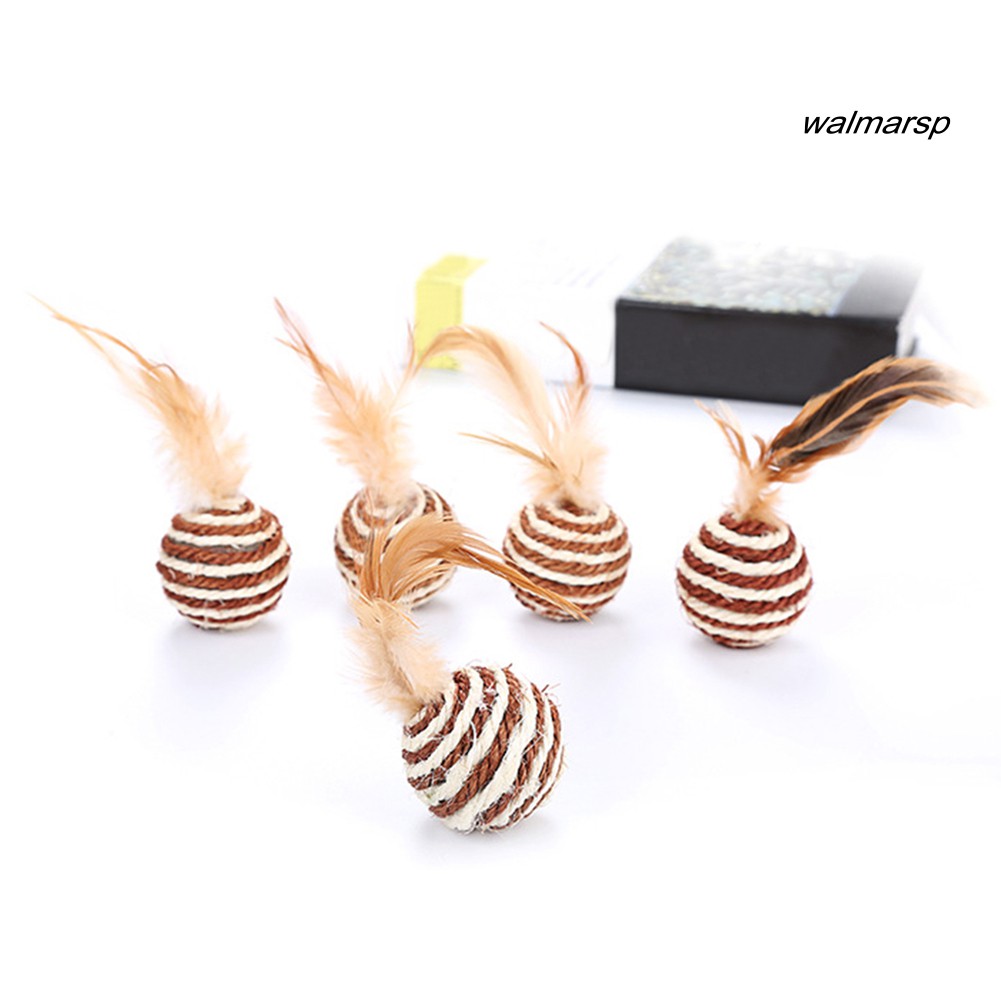 Bóng đồ chơi đính lông vũ dành cho mèo cưng