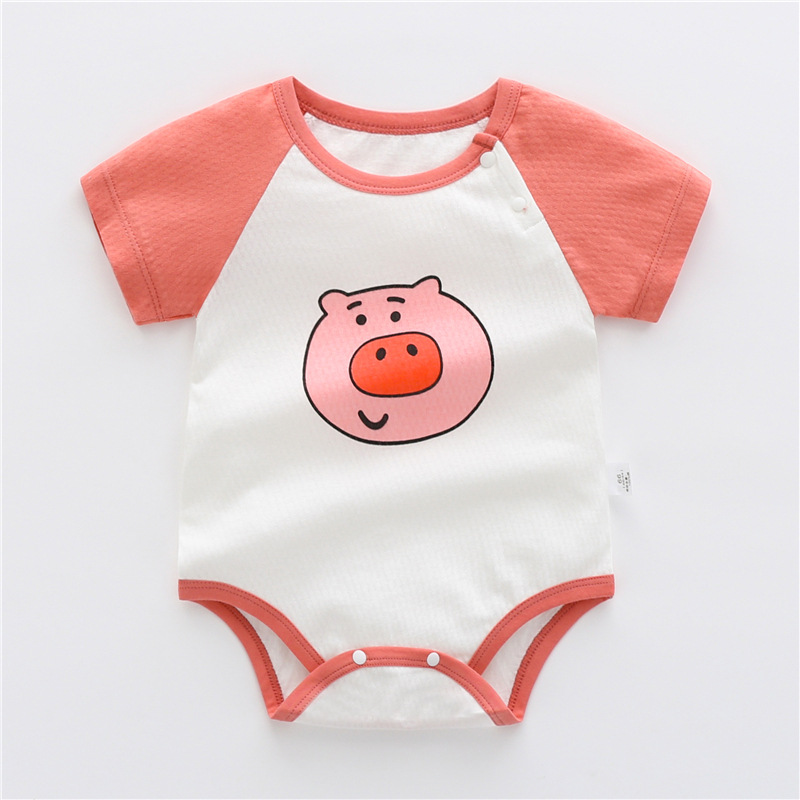 Áo liền quần ngắn tay chất liệu cotton dành cho trẻ nhỏ mới sinh