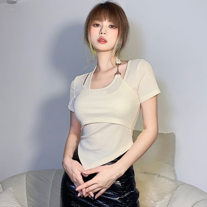 Áo tay ngắn gợi cảm của phụ nữ Hàn Quốc