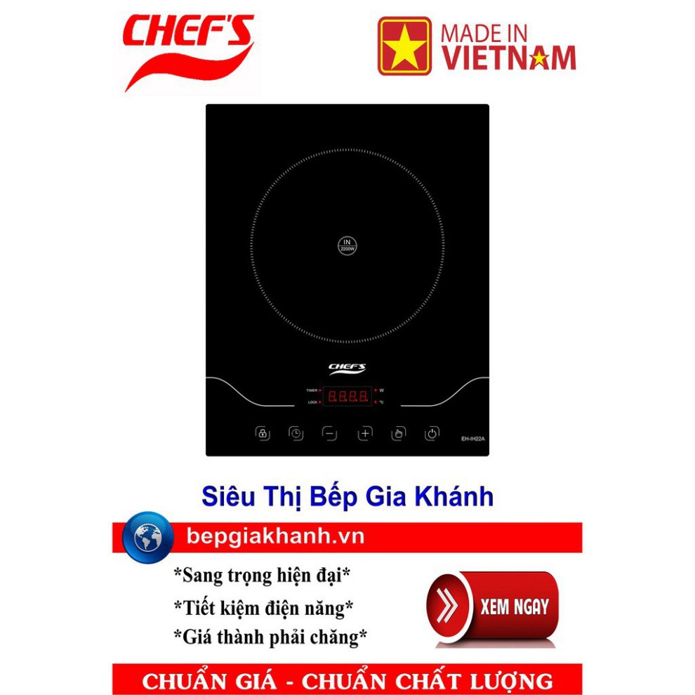 Bếp từ đơn Chefs EH IH22A lắp ráp Việt Nam Hàng chính hãng
