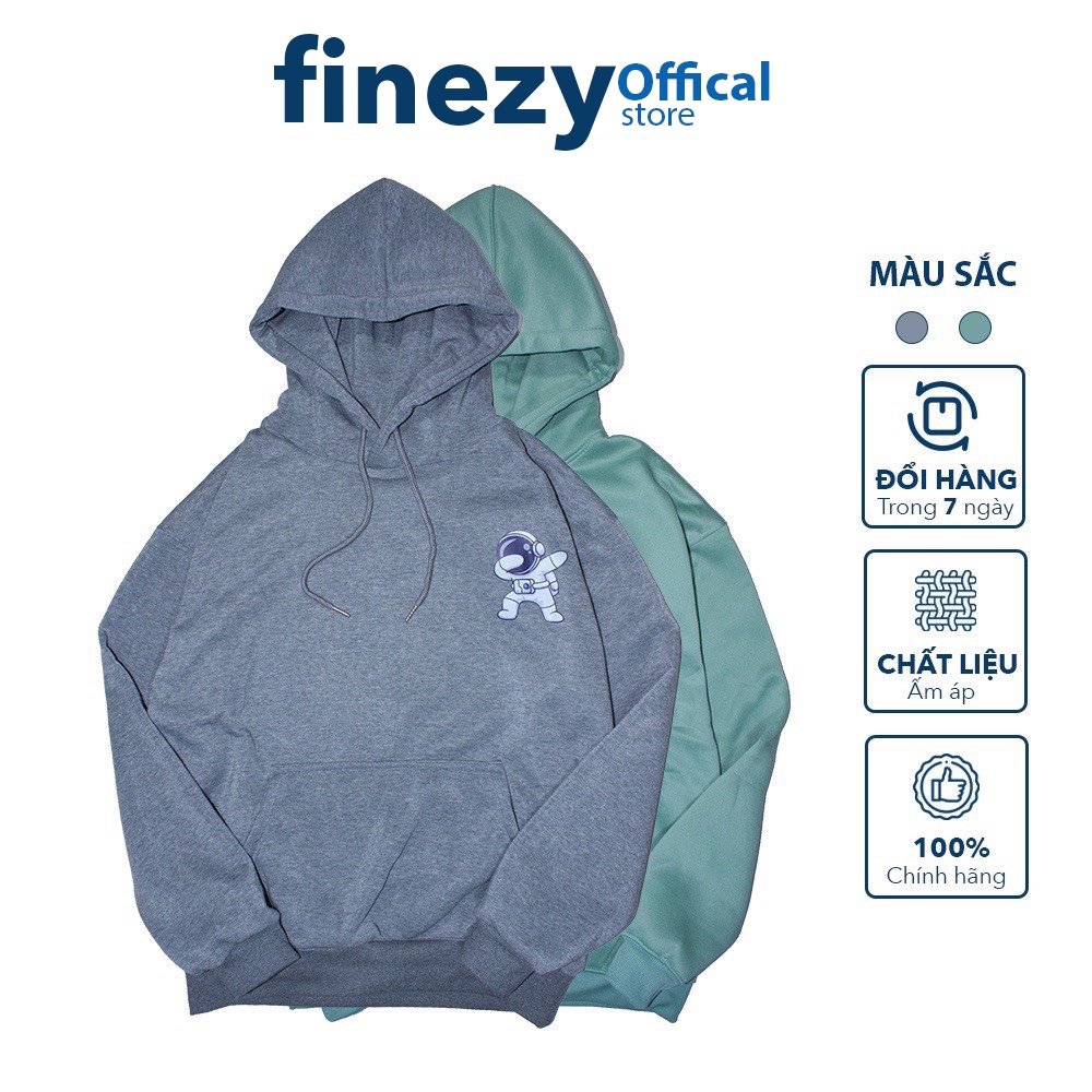 Áo Hoodie Phi Hành Gia nam nữ Finezy Unisex form rộng, vải nỉ dày