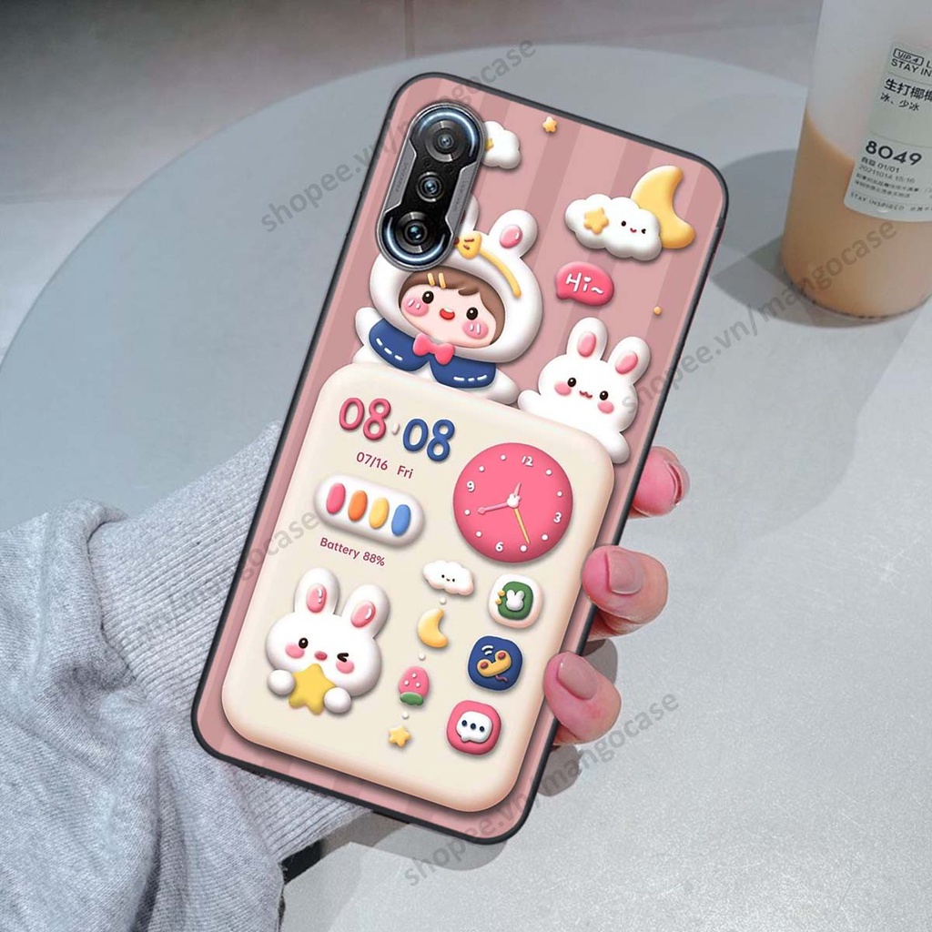 Ốp lưng Xiaomi Redmi K40 / Redmi K40 Pro hình gấu, thỏ, đồng hồ cute dễ thương