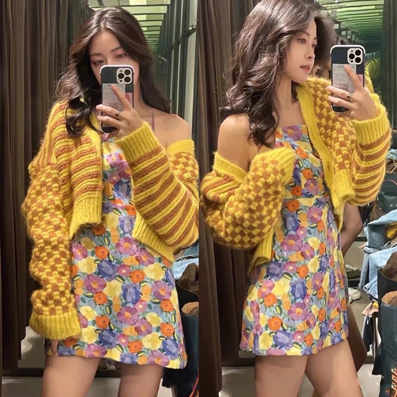 Áo Cadigan Len Vàng Quảng Châu (loại 1) Áo Khoác Cardigan Len Mẫu Mới 2022