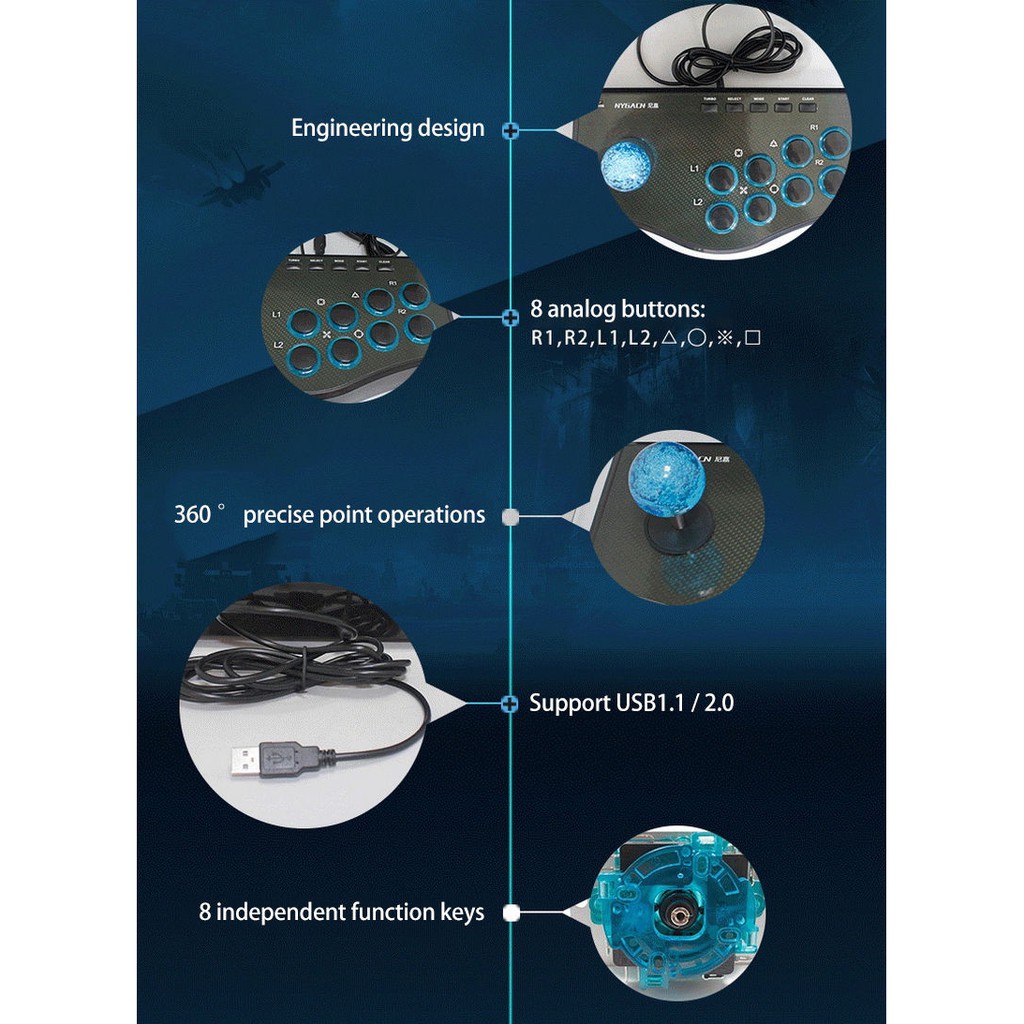 Cần Điều Khiển USB Chơi Game Đầu Cắm USB Cho PS2/PS3/Xbox PC TV Box